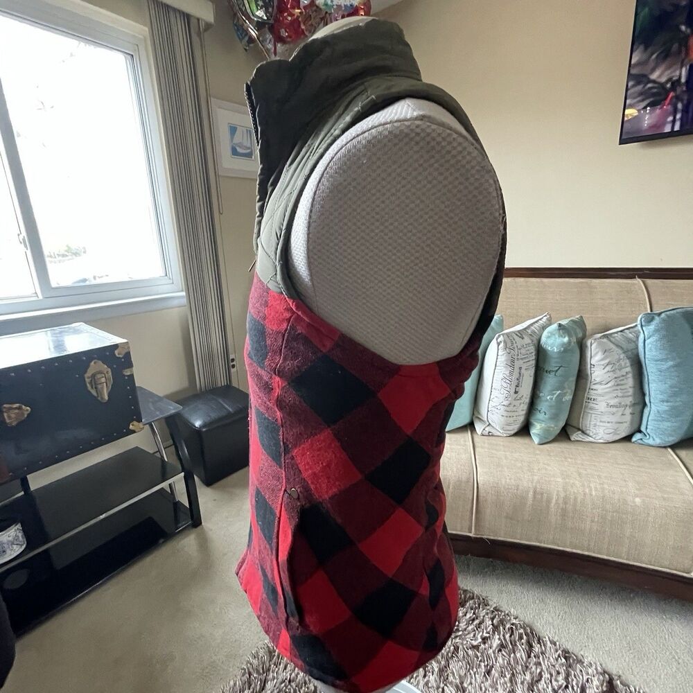 Maurices Women's Buffalo Plaid Puffer Vest Jacket Coat with Pockets Size Small - Picture 8 of 13